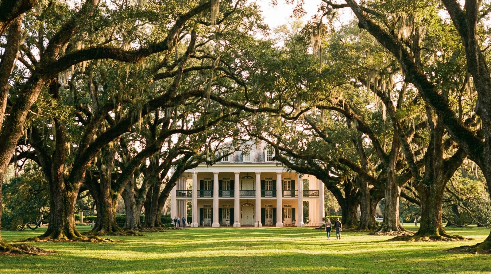Grand avenue of live oak trees at Louisiana plantation